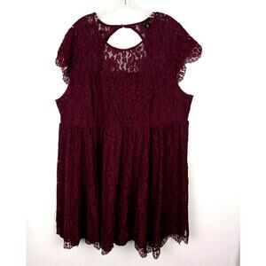 Torrid Burgundy Lace Mini Dress